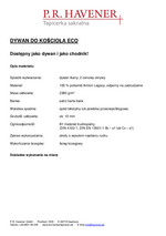 Specyfikacja dywan Eco
