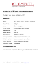 specyfikacja dywan welur uni